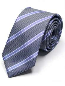 1pc Men's Diagonal Striped Tie, Minimalist Design, Suitable For Commute, Interview, Casual, Family Gathering, Party, Daily Wear - Multicolor - View 5