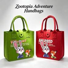 Túi tote cỡ lớn MINISO in hình hoạt hình Zootopia, chất liệu nỉ bền chắc, chống thấm nước và chống mài mòn, tay cầm tiện lợi, phù hợp cho học sinh, sinh viên, đi làm, sử dụng hàng ngày, phụ kiện thời trang, món quà hoàn hảo cho gia đình và bạn bè vào dịp sinh nhật, Giáng sinh, mùa tựu trường. - Nhiều màu - Xem 1