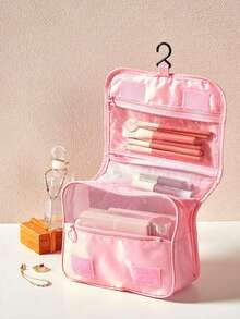 1pc Travel Toiletry Bag Makeup Storage Bag Hanging Make Up Bag For Shower Room Accessories Portable Cosmetic Storage Bag Waterproof Makeup Bag For Bathroom Makeup Organiser Makeup Storage Makeup Holder Cosmetic Bag Cosmetic Storage Organizer Cosmetics Bags Cosmetic Organiser Travel Essential School Supplies School Stuff - Beige - View 14