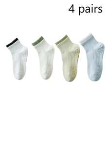 2/4/6 Pairs Women Yoga Pilates Sports Colorblock Non-Slip Ankle Socks, Breathable Fitness Ballet Indoor Barefoot Socks, Suitable For Spring & Autumn - Multicolor - View 11