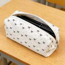 Cute Black Bowknot Pencil Bag – Stylish Large-Capacity Stationery Pouch For Students, School & Daily Use, Back To School - Pencil Case - View 8