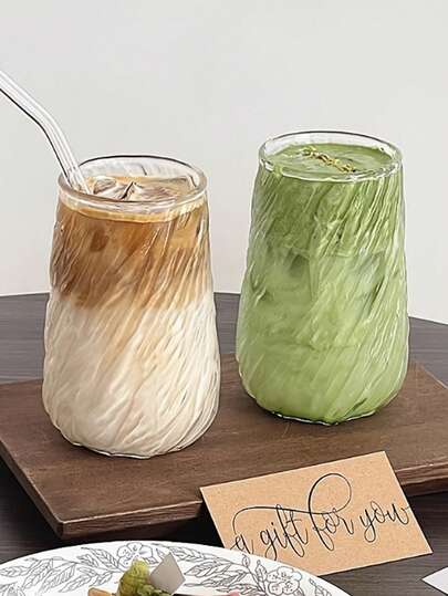 1 pieza Vaso de vidrio con diseño de árbol, vaso de vidrio transparente de gran capacidad con patrón de remolino, elegantes vasos de vidrio con diseños tallados, perfectos para bebidas calientes/frías, cerveza, café, té, batidos, jugo, leche, cócteles - Ideal para fiestas y uso doméstico - Colección de vajilla de estilo, adecuada para el hogar, la oficina, la barbacoa, el restaurante, el bar, la danza, el Día de San Valentín, la boda, el cumpleaños, suministros para fiestas, muy adecuada para novio, novia, familia, maestros, etc.