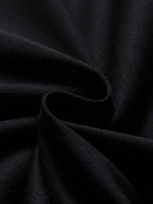 Hombres Camiseta de hombros caídos con estampado floral con sloganTee - Negro - Ver 4