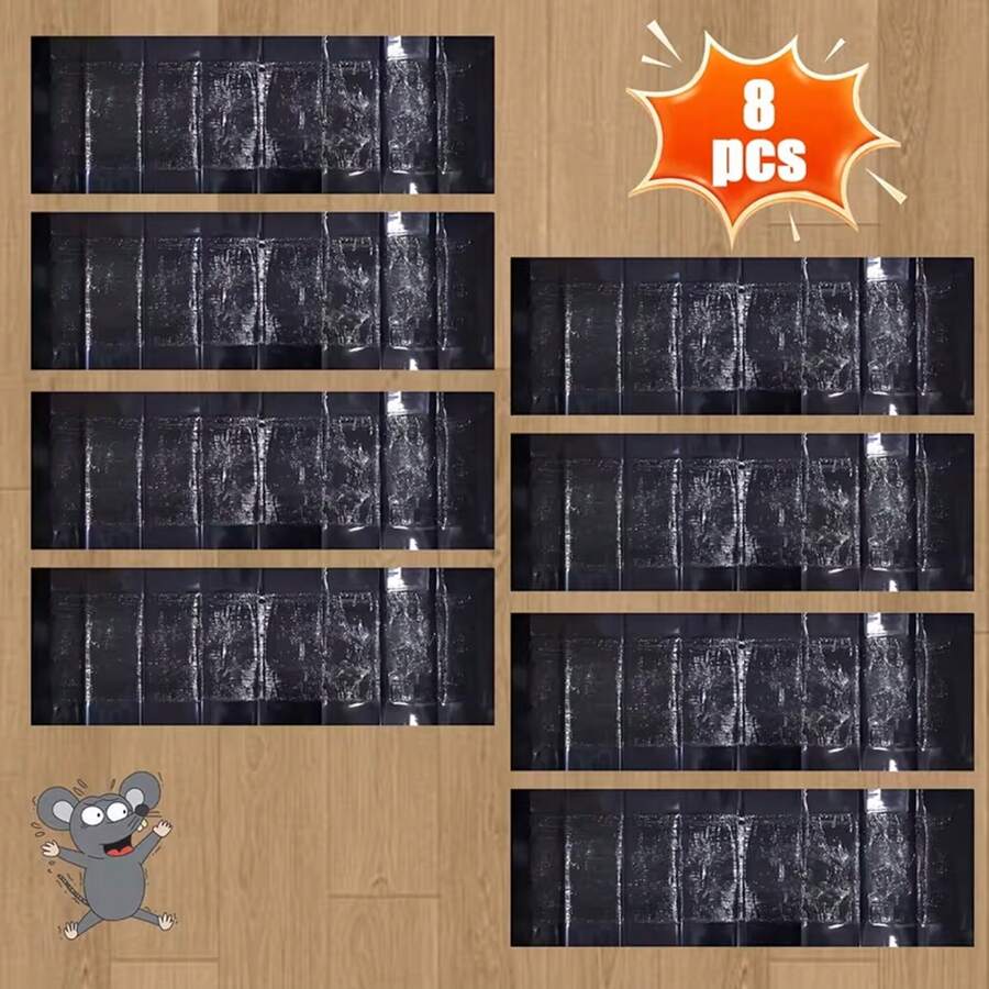 8Pcs Large Super Strong Adhesive Mouse Glue Board, Suitable For Garages, Gardens, Basements, Kitchens, Homes, Indoor And Outdoor, Dining Rooms And Offices (47 Inches).
