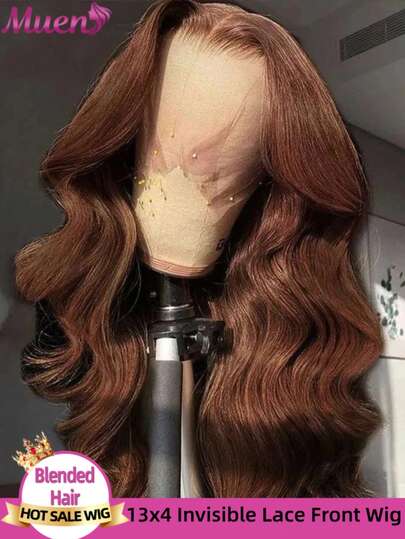 30 Inch Brown Wig 200% Density Chocolate Brown Lace Front Wigs Blended Human Hair 5x5 Pre Cut Glueless Human Hair Wig 13x4 13x6 HD Transparent Body Wave Lace Front Wig Pre Plucked 4# Brown Colored Blended Human Hair Wigs 13x4 13x6 Lace Frontal Wig Bleached Knots With Baby Hair Christmas Gifts For Women