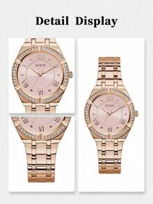 Đồng hồ nữ GUESS GW0033L11 màu hồng đính pha lê với logo, một món đồ sang trọng không thể thiếu cho những buổi tối trang trọng. - trắng - Xem 5