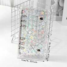 A6 Half-Loose-Leaf Star Cover, Metal Loose-Leaf Rings With Double Buckle Design, Includes Various Inner Pages: 2-Slot Card Sleeves (10pcs/Pack, Holds 40 Cards), 1-Slot Card Pages (10pcs/Pack, Holds 20 Cards), Kraft Paper/Grid/Blank Pages, And Transparent Storage Bag. Fits A6 Size, Lightweight And Portable, Suitable For Sticker, Postcard, Photo Or Planner Storage, Ideal For Idol Fans, DIY 50 Refill Pages, Back To School Supplies - A6 - View 13