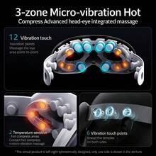 PHILIPS The PPM3205E Eye Massager/Eye Care Device Features A Viewing Window That Doesn't Press On The Eyeballs, Long Battery Life, High Comfort, 18-Point Fingertip Massage, And A Heated Eye Mask. - View 6