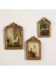 1pc Vintage European Style Resin Photo Frame - Elegant Home Decor Wall Hanging, Luxury Embossed Decorative Piece Suitable For Art Style And Light-Colored Interiors - Wall-Mounted Frame, Birthday Gift, Graduation Gift - Minimalist Wall Art Decor, Luxury Home Accents, Wedding Photo Display, Ideal For Social Media Room Decoration - Multicolor - View 2