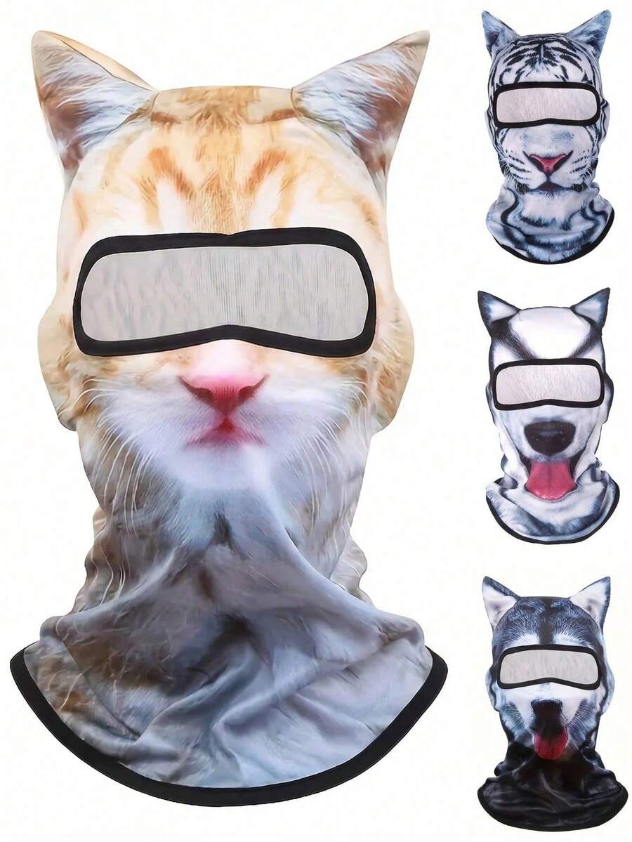 Mặt nạ trùm đầu 3D, Khăn quàng cổ mùa hè thoáng mát, Khăn che mặt chống nắng, Khăn choàng trượt tuyết chống tia UV, Mũ đội đầu ngoài trời Unisex - Nhiều màu - Xem 1