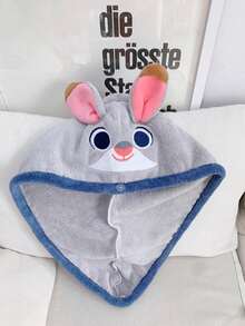 朱迪和尼克卡通动物城设计吸水速干柔软超细纤维防滑舒适轻便亲肤可重复使用可水洗干发巾帽，适合沐浴后、旅行、SPA和日常使用，是《疯狂动物城》粉丝的理想礼物。 - 彩色 - 查看 7