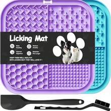 Bộ 4 tấm lót liếm cho thú cưng, chống nghẹn, chống trượt, bằng silicon, dùng cho bát ăn chậm của chó có giác hút, có thể dùng để giảm bớt sự nhàm chán và lo lắng cho thú cưng, khi tắm, cắt móng, thu hút sự chú ý của thú cưng. - Xem 13