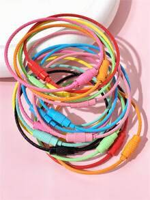 5/10/20/30/40/50 Piezas Etiquetas de equipaje con cuerda de colores, Llavero, Anillo de llave, Accesorios de cable con cierre, Fácil de instalar, Duradero - Color aleatorio - Ver 3