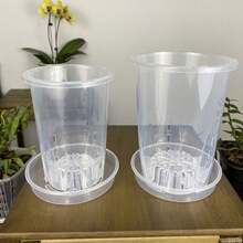Kreative Wurzelkontrolle transparenter Blumentopf mit Unterteller für Phalaenopsis Orchideen Pflanzentöpfe, Blumentopf für Innen- und Außenbereich, Heim- und Gartendekoration - Mehrfarbig - Übersicht 4