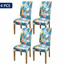 1/4/6 buah Sarung Kursi Elastis yang Dapat Dilepas, Sarung Kursi Makan Motif Bunga Bahan Poliester, Pelindung Kursi untuk Dekorasi Rumah, Hotel, Pesta, dan Restoran - MultiWarna - View 13