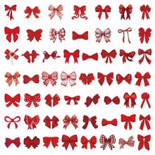 54 Pcs Cute Red Bow Die-Cut Stickers Bundle - Waterproof Craft Material For Scrapbook & Daily Decor - 54PCS - View 12