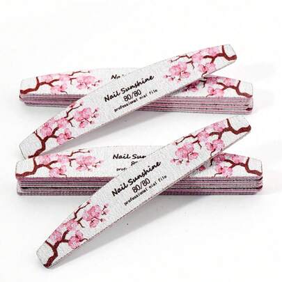 10 miếng mài móng tay hình lưỡi liềm, có thể tái sử dụng, độ nhám 80/80.