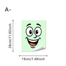 1pc Glow-In-The-Dark Trash Can Sticker, Fun Cartoon Expressions, Self-Adhesive And Removable Vinyl Sticker, Suitable For Kitchen, Bathroom, Bedroom Trash Cans, Office And Home Decoration. - Multicolor - View 16