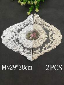 1/2/4Pcs Vintage French Elegant Lace Placemat, Hand Embroidered Table Mat & Chinese Style Tablecloth, Dining Table Room Decor, For Wedding Party Christmas Holiday Ornament, Autumn Household Essentials & Exquisite Gift - Multicolor - View 23