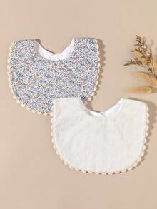 2pcs Baby Bibs, Decorative Bibs For Newborn Girls, Baby Shower Gift - Multicolor - View 7
