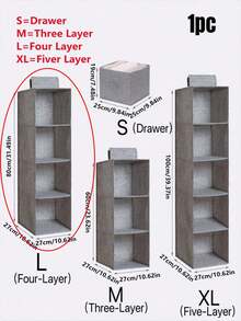 Hanging Wardrobe Storage Organizer - Foldable Hanging Storage Rack, Suitable For Cabinets, Wardrobes And Closets, Space-Saving Bedroom Storage Solution, With Drawer-Style Storage Shelves, Multi-Layer Non-Woven Hanging Storage Bags, Can Be Used To Store Shoes, Clothes And Kitchen Supplies, Gray Linen Pattern Home Decor, Room Decor And Autumn Decor, Versatile Hanging Storage Rack - Grey - View 16
