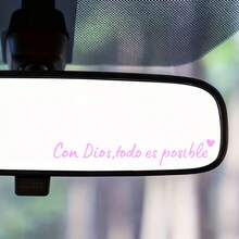 With God, All Things Are Possible' Spanish Faith Text Car Sticker, Rearview Mirror Decal, Waterproof & Sunproof Universal Car Interior/Exterior Decoration Sticker - Decorative Stickers - View 4