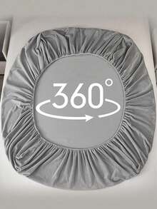 1pc Baby Full Wrap High Elasticity Fitted Sheet, Children's Mattress Cover, Dust-Proof Bed Cover, Mattress Not Included - Grey Coral Fleece - View 2
