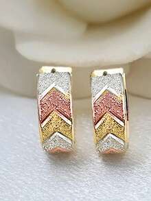1 par de pendientes de aro elegantes, diseñados para mujeres, adecuados para bodas, compromisos, fiestas de aniversario, regalos del Día de San Valentín - 10# - Ver 7