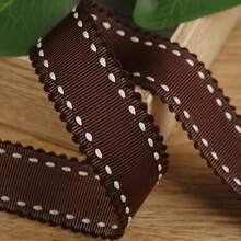 Double-Sided Wavy Edged Dotted Grooved Ribbon, DIY Hair Accessories, Flower Packaging, Clothing, Hat, Bow Decoration - Multicolor - View 28