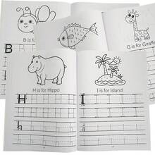 Lachilly Sách tập viết chữ cái, tập viết cho trẻ em, đồ chơi giáo dục mầm non cho trẻ nhỏ, tập viết theo đường kẻ, vở tập thư pháp, sách luyện viết chữ, bài tập viết, sách tô màu, phát triển ngôn ngữ tiếng Anh - Nhiều màu - Xem 3
