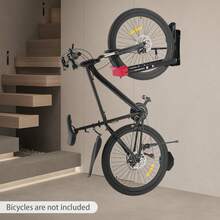 Kangten Rotatable Bike Hanger, Wall Mount Carbon Steel Bike Rack, Swivel Bike Rack BANLICALI 180° Swivel Bike Hanger, Wall Mount Bike Rack With 77 Lbs Load Capacity, 17.72-22.05 Inch Length Extendable, Heavy Bike Wall Hanger For Garage, Black+Red, Easy To Load And Unload - Black+Red - View 8