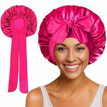 Conjunto de 4/2/1 Toucas de Banho Femininas com Laço, Touca de Banho com Faixa de Cabelo, Touca para Cuidados com o Cabelo, Ideal para Dormir e Tomar Banho, Reutilizável, Essencial para Viagens, Presente para o Dia das Mães - Tamanho único - Ver 4