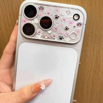 Miếng dán bảo vệ ống kính chống trầy xước, hình móng mèo mềm mại và dễ thương, phù hợp với Apple 17 Pro/17 Promax, chống nước, chống rơi và chống trầy xước.