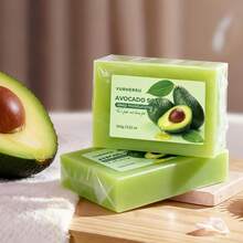 Avocado Soap, Avocado Essence Deep Moisturizing, Repairing Roughness, Improving Elasticity, Fine Foam Gentle Cleansing, Suitable For Face And Body Wash, Unisex 100g - Avocado - View 2