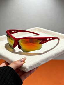 1 pièce Lunettes style Punk du futur Y2K, lunettes mode unisexe ajourées, convenant pour un usage quotidien, les sports de plein air, les accessoires d'été, les vacances à la plage, les voyages, le style de rue Y2K avec des montures surdimensionnées, convenant pour les festivals de musique, le style universitaire, la rentrée scolaire - 1 pièce - Voir 5