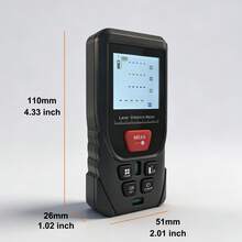 Máy đo khoảng cách laser cầm tay kỹ thuật số IP54, phạm vi 50m, 70m, 100m, 120m, màu đỏ, kèm túi đựng di động. - C-100 - Xem 3