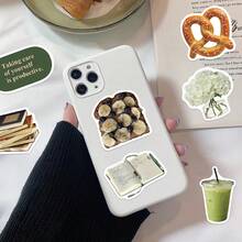 60 miếng dán trang trí chủ đề tự chăm sóc bản thân cho bé gái, màu xanh lá cây, kiểu graffiti Kawaii, dùng để dán lên vali, ván trượt, laptop, hành lý. - 1 Set - Xem 9