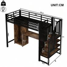 Kids Bed Frames, Headboards & Footboards - 黑色+金屬+90cm*200cm - 查看 8