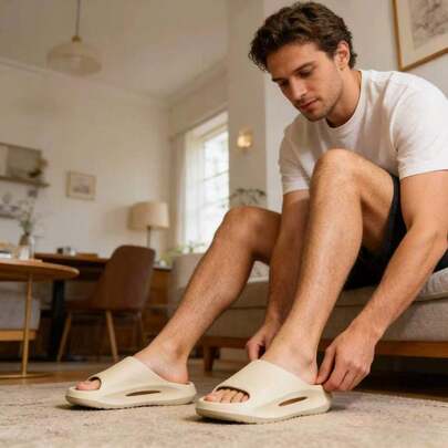 Dép lê EVA mềm mại unisex, thoải mái khi sử dụng trong nhà và ngoài trời, thiết kế chống trơn trượt, kiểu dáng thời trang, màu trơn, nhiều màu sắc để lựa chọn, phù hợp cho mọi mùa.