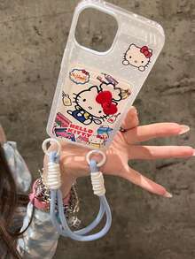 Ốp lưng điện thoại SANRIO mới họa tiết chấm bi xanh Hello Kitty, chuối, mây, nơ 3D đỏ lấp lánh kèm dây đeo, tương thích với iPhone 17 Pro Max/17 Pro/17/16 Pro/16 Pro Max/16/15 Pro, chất liệu TPU mềm chống sốc, 15 Pro Max/14 Pro Max/14 Pro/13/13 Pro Max/13 Pro/12 Pro Max/12 Pro/12, ốp lưng điện thoại thời trang độc đáo có ngăn đựng thẻ, món quà tuyệt vời cho bạn gái, bạn thân. - Nhiều màu - Xem 4