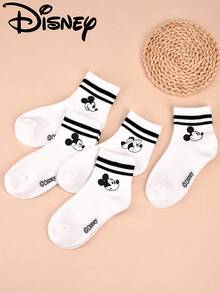 5 Pairs Disney Mickey Mouse Cartoon Children's Socks, Very Suitable For Spring And Summer Wear, Suitable For Boys And Girls To Wear Daily At School Or At Home, An Ideal Choice - Multicolor - View 3