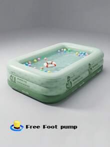 1 pieza Piscina inflable de tamaño completo, piscina inflable de ocio doméstico de PVC grueso y duradero apta para el patio trasero, jardín, relajación al aire libre y enfriamiento en verano - A - Ver 10