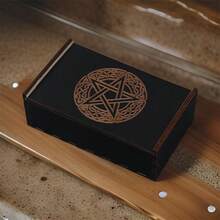 月相生命之树木质收纳盒 - 滑动式水晶塔罗牌收纳盒，艺术装饰礼品盒 - 彩色 - 查看 14