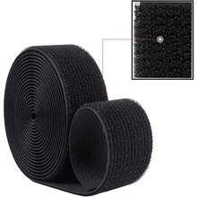 5Meters Adjustable Fastening Hook And Loop Straps With 25 Buckles Free Cut Length Cord Straps For Sewing And Cable Wire Manageme - Black - View 3