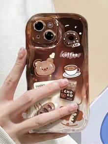 Funda de teléfono de moda con elementos de osito de peluche lindo, con elementos de oso de peluche, café, chocolate, manzana, oso de peluche, diseño de oso de dibujos animados, accesorio de pegatina de onda ondulada hecha a mano, funda de teléfono suave, compatible con iPhone 15pro Max/13/14/11/12 y para 11t/11pro/A134g A22 A21s/A32/A51/ A514g A52 S22 Ultra A335g Redmi10 Redminote114g Redmi11lite A53tpua14 /A23/S23ultra, resistente al agua, a los golpes y a los arañazos, regalo de primavera,mobile phones, bags, mobile accessories, phone cases, room decoration, accessories, transparent phone cases, summer, phone straps, men's phone cases, black phone cases, pink phone cases, mobile case for men, mobile case for women, mobile phone protection, beach accessories, strawberry treats, phone protection covers. - Estilo (1 pieza) - Ver 3