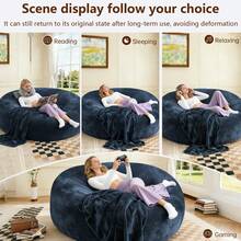 SANAE 5FT Giant Bean Bag Chair, Foam-Filled Large Sofa Chair With Removable Cover – Suitable For Adults & Children, Living Room Use - 藍色 - 查看 6