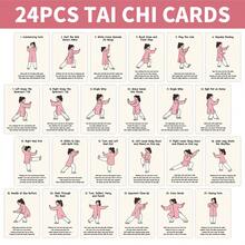 Conjunto de 24 Cartões Guia de Tai Chi, Cartões de Aprendizagem de Tai Chi Ilustrados com Instruções Passo a Passo - Guia Visual Fácil de Seguir para Prática Diária e Alívio do Estresse, Perfeito para Idosos e Iniciantes - Multicolorido - Ver 7
