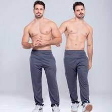 Kit Of 2 Men's Slim Fit Dry Fit Sports Pants For Gym And Workout - 淺灰色 - 查看 1