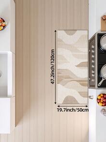 DAJIANG 1pc Modern Luxury Asymmetrical Wave Pattern Long Kitchen Floor Mat, Suitable For Bathroom, Kitchen, Outdoor, Indoor, Hallway, Bedroom, Living Room - Multicolor - View 12