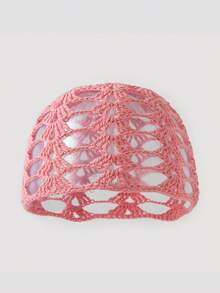 1pc Women's Bohemian Style Lightweight Hollow Crochet Knit Hat, Suitable For Beach, Seaside, And Daily Wear, Spring/Summer,Vacation - A - View 12